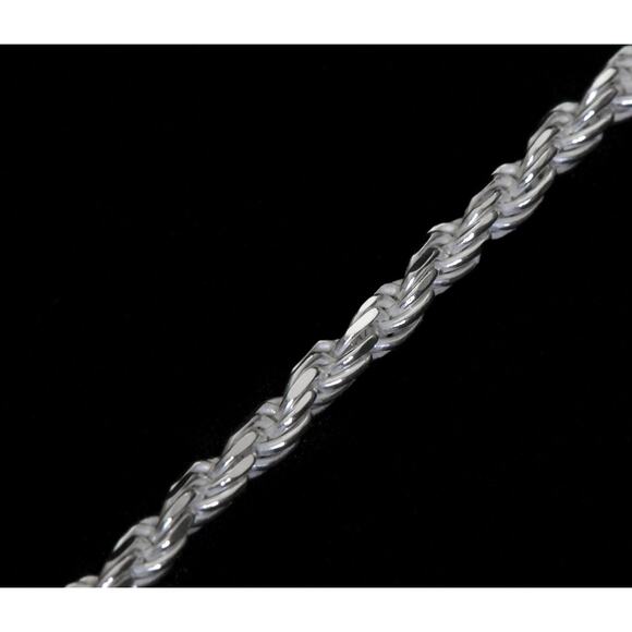 Rope Chain with Toggle Clasp, SOLID Sterling Silver Necklace, Stamped 925 ITALY - Picture 6 of 6